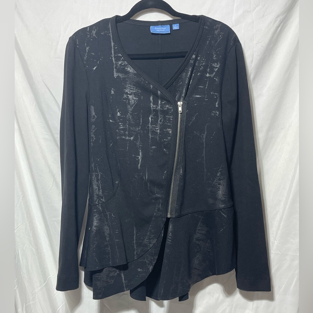 Simply Vera Vera Wang Black Textured Jacket or Top